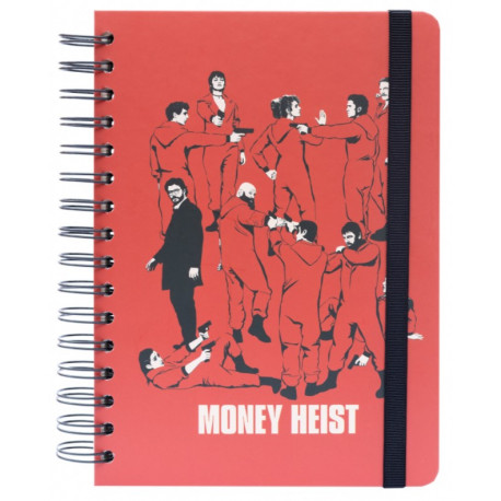 CUADERNO TAPA FORRADA A5 BULLET LA CASA DE PAPEL GUERRA