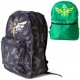 Mochila Reversible Zelda verde y negra