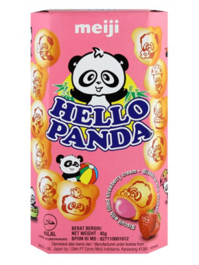 Meiji Hello Panda Rellenas de Crema de Fresa 50gr