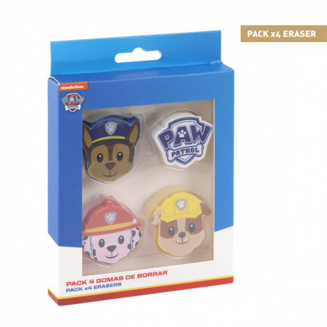 GOMA DE BORRAR PACK x4 PAW PATROL