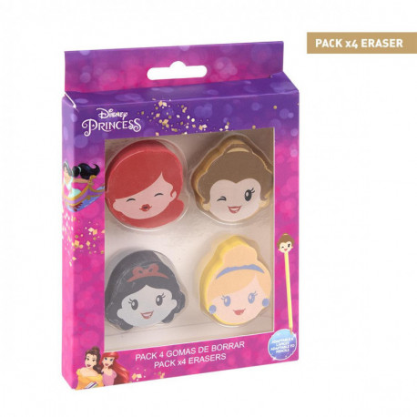 GOMA DE BORRAR PACK x4 PRINCESS