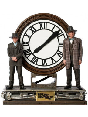 Regreso al Futuro III Estatua 1/10 Marty and Doc at the Clock 30 cm