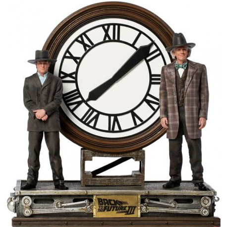 Regreso al Futuro III Estatua 1/10 Marty and Doc at the Clock 30 cm