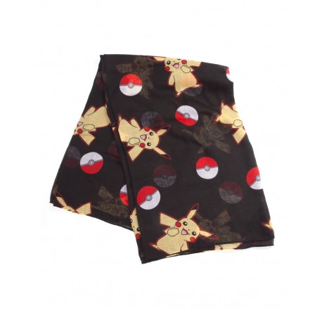 lenço Pokémon com Pikachu e Pokeball