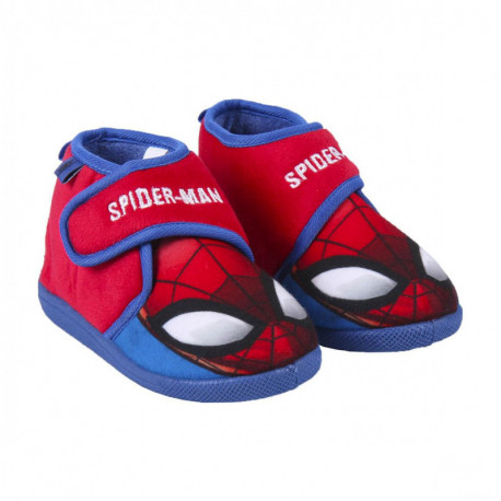 Zapatillas de casa infantiles media bota Spiderman azul/rojo
