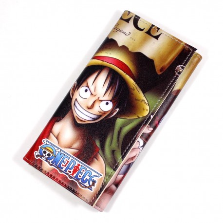 Carteira de One Piece com design de Luffy e Ace