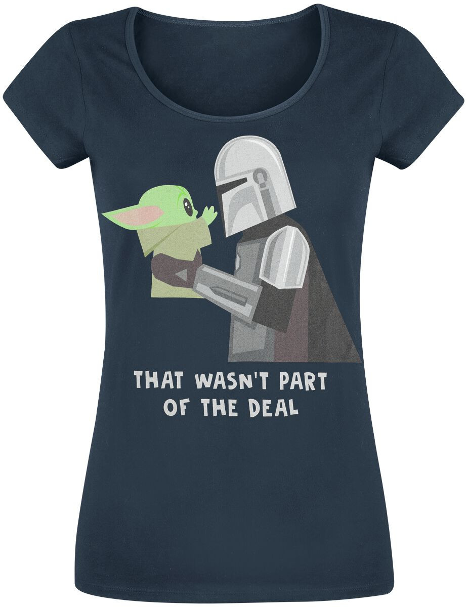 Camiseta femenina Baby Yoda y Mando de The Mandalorian