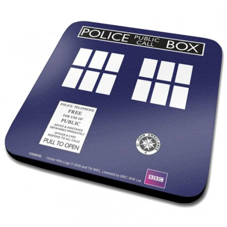 Doctor Who set 6 Posavasos Tardis corcho