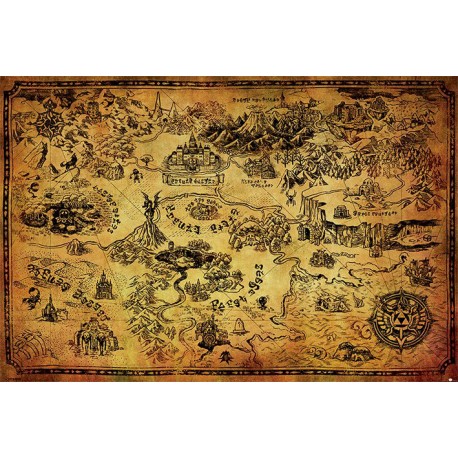 Cartaz Zelda Mapa de Hyrule