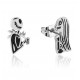 Pendientes de oro blanco Jack y Sally Pesadilla Antes de Navidad