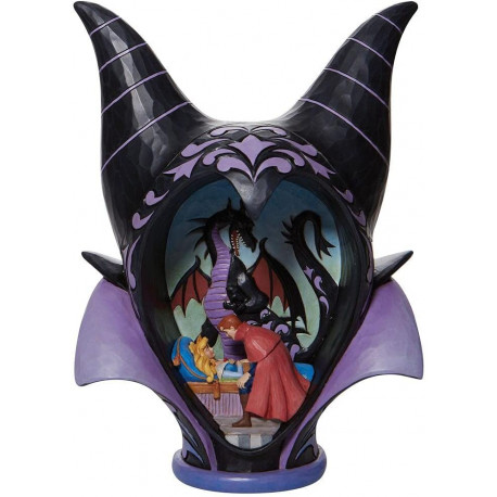 FIGURA DISNEY LA BELLA DURMIENTE TOCADO MALEFICA DIORAMA