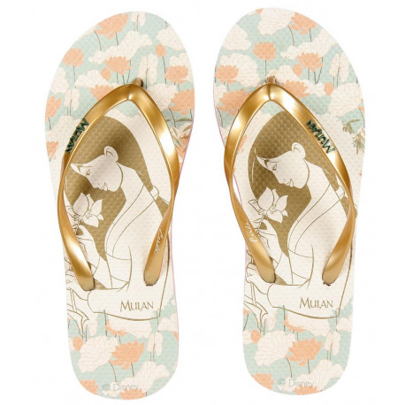 Mulan Disney Gold Flip Flops