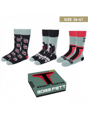 Pack 3 Pares Calcetines Boba Fett
