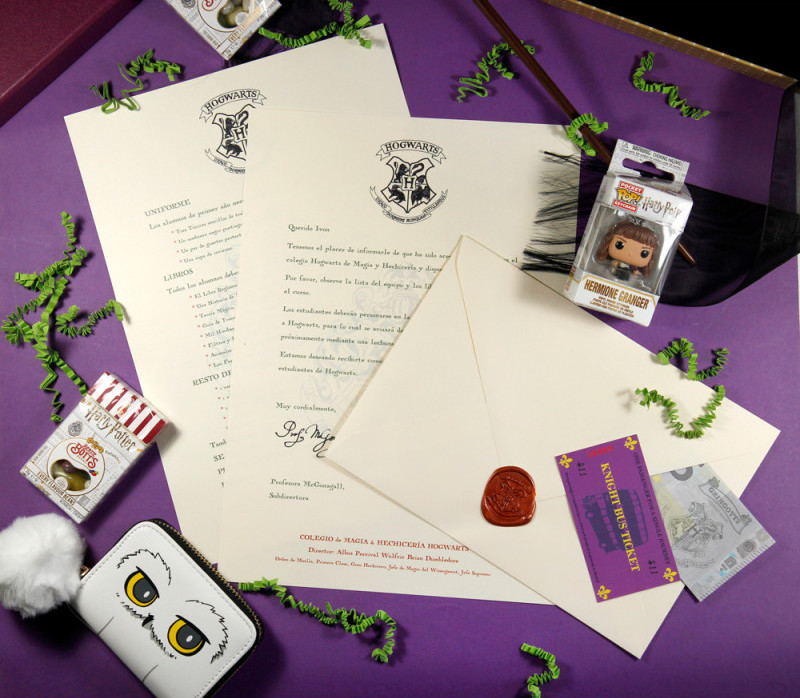 Carta Hogwarts personalizada