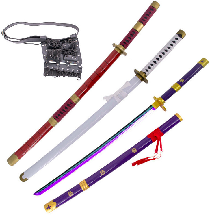 Pack 3 de katanas con luz y cinturón de Zoro de One Piece